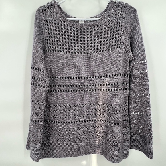 Chico’s light purplish grey sweater long sleeve size 1 - Picture 1 of 9